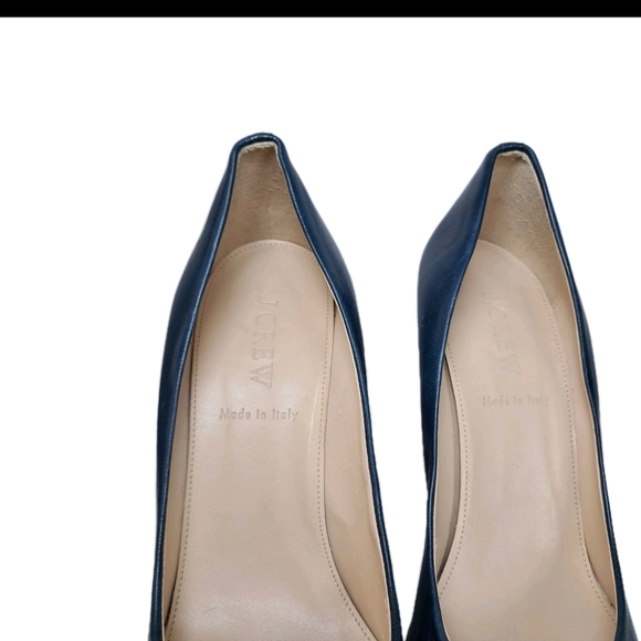 J. Crew Women's Navy and Cream Heels - Picture 4 of 10